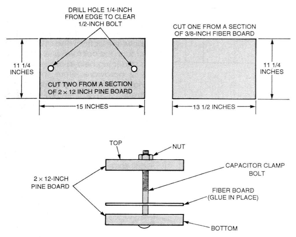 Homemade capacitor for solid-state Tesla coil.