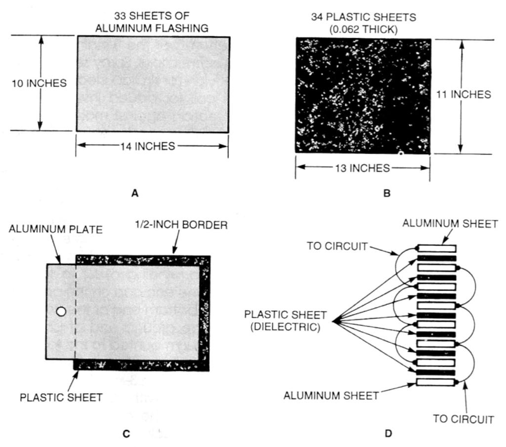 Solid-state Tesla coil homemade capacitor plate details.