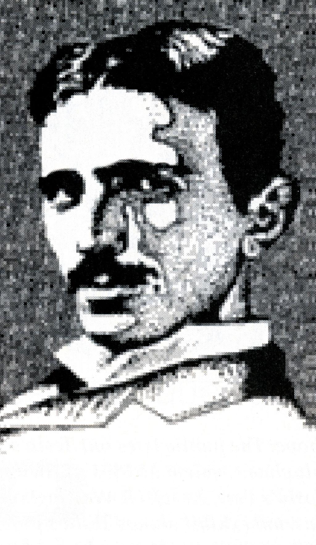 Illustration of Tesla's face.