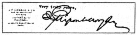 J. P. Morgan Signature from 1901 Contract with Nikola Tesla