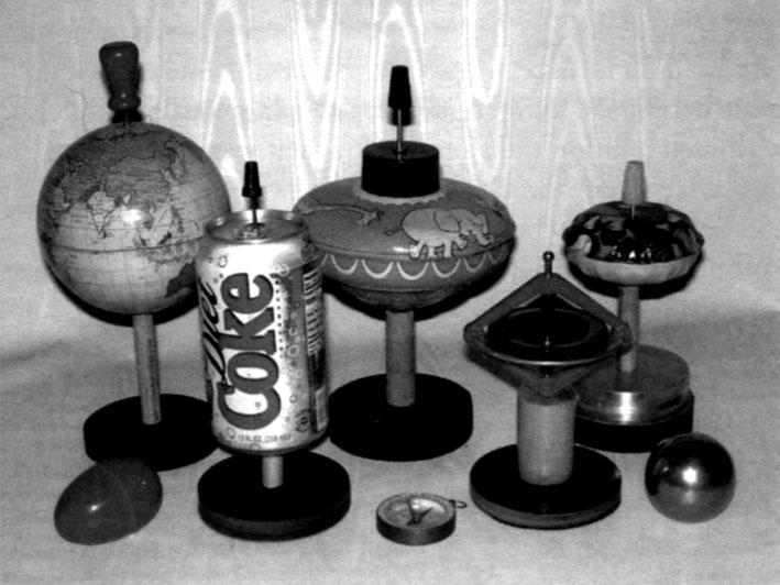 Various elements used to demonstrate rotating field effects.