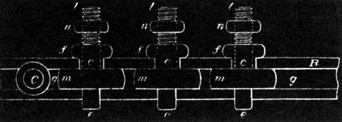 Figure 1 - Tesla's design for multiple series gaps.