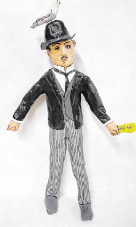 Papier-mâché action figure of inventor Nikola Tesla