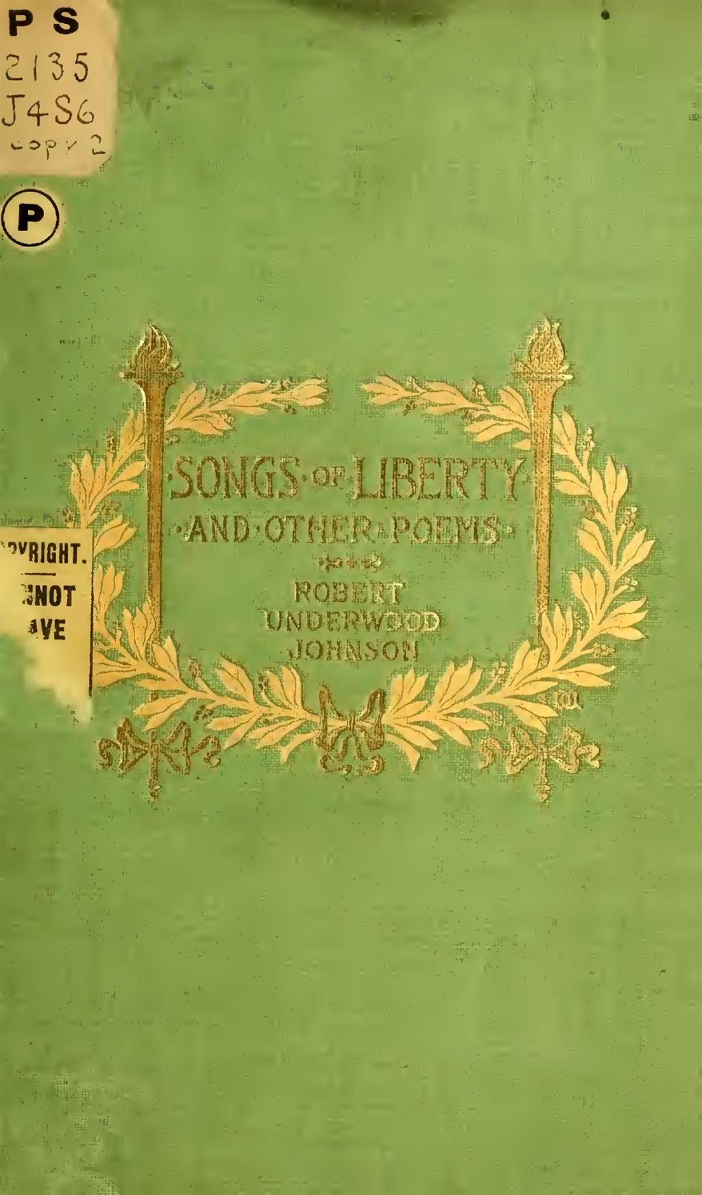 Songs of Liberty and Other Poems - Original cover.