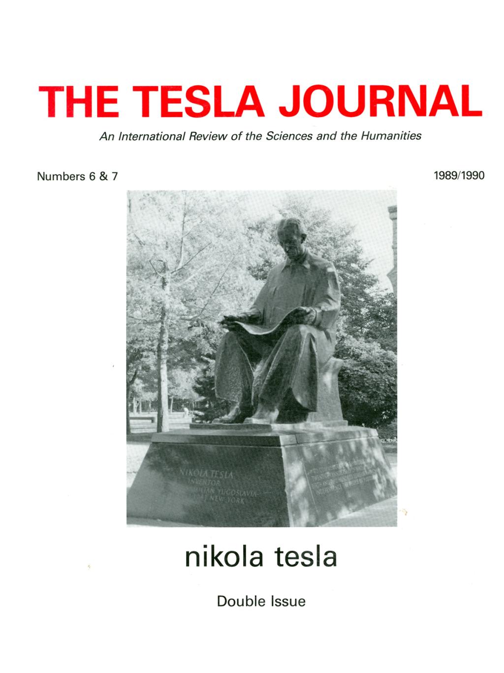 The Tesla Journal - Number 6 & 7 - 1989/1990 - Front cover