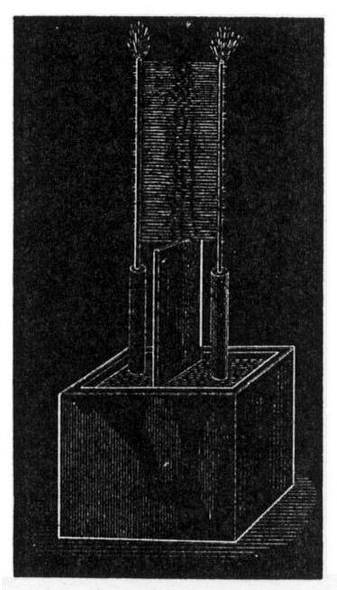 Brush discharges from an early version of the Tesla coil