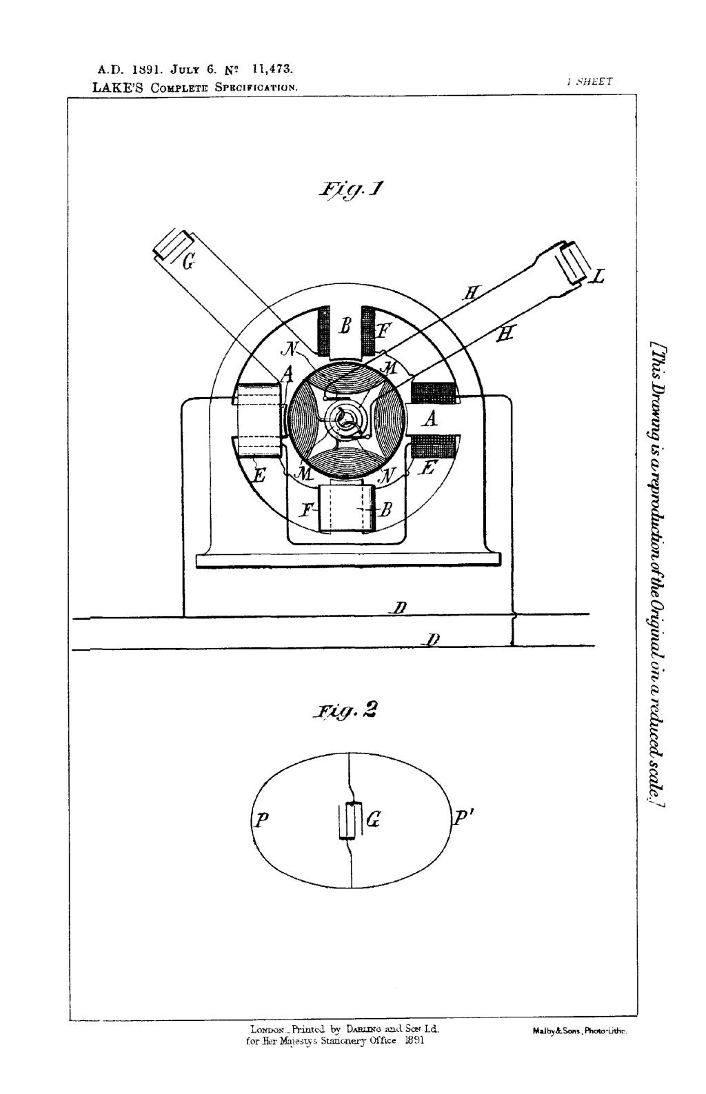 Nikola Tesla British Patent 11,473 - Improvements in Alternating Current Electro-Magnetic Motors - Image 1