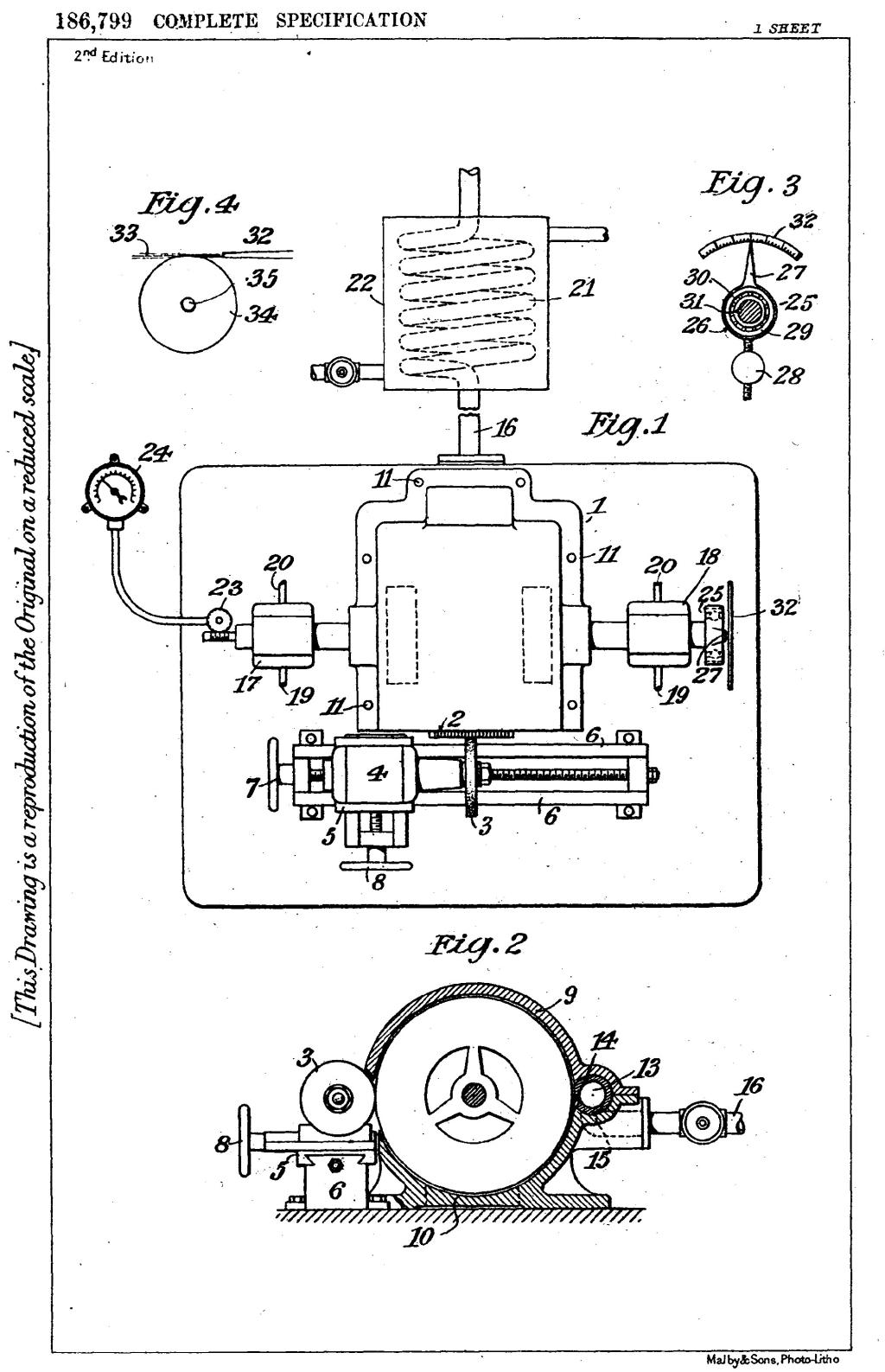 Nikola Tesla British Patent 186,799 - Process of and Apparatus for Balancing Rotating Machine Parts - Image 1