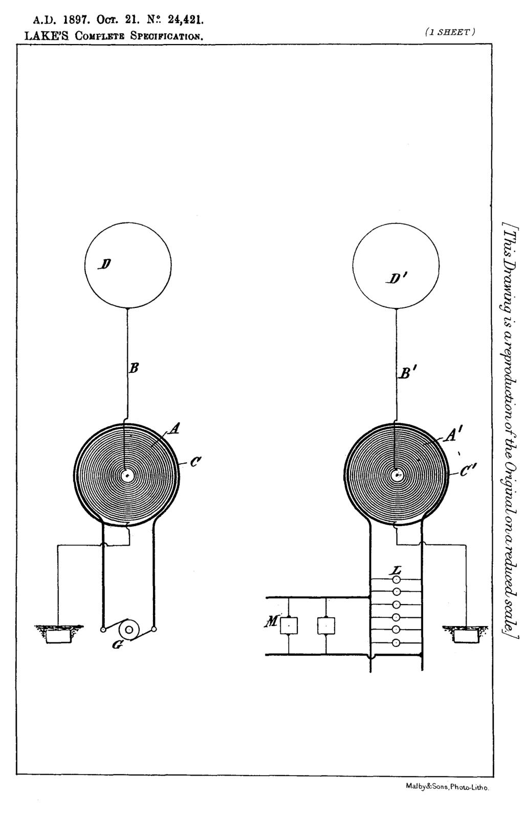 Nikola Tesla British Patent 24,421 - Improvements in Systems for the Transmission of Electrical Energy and Apparatus for Use Therein - Image 1