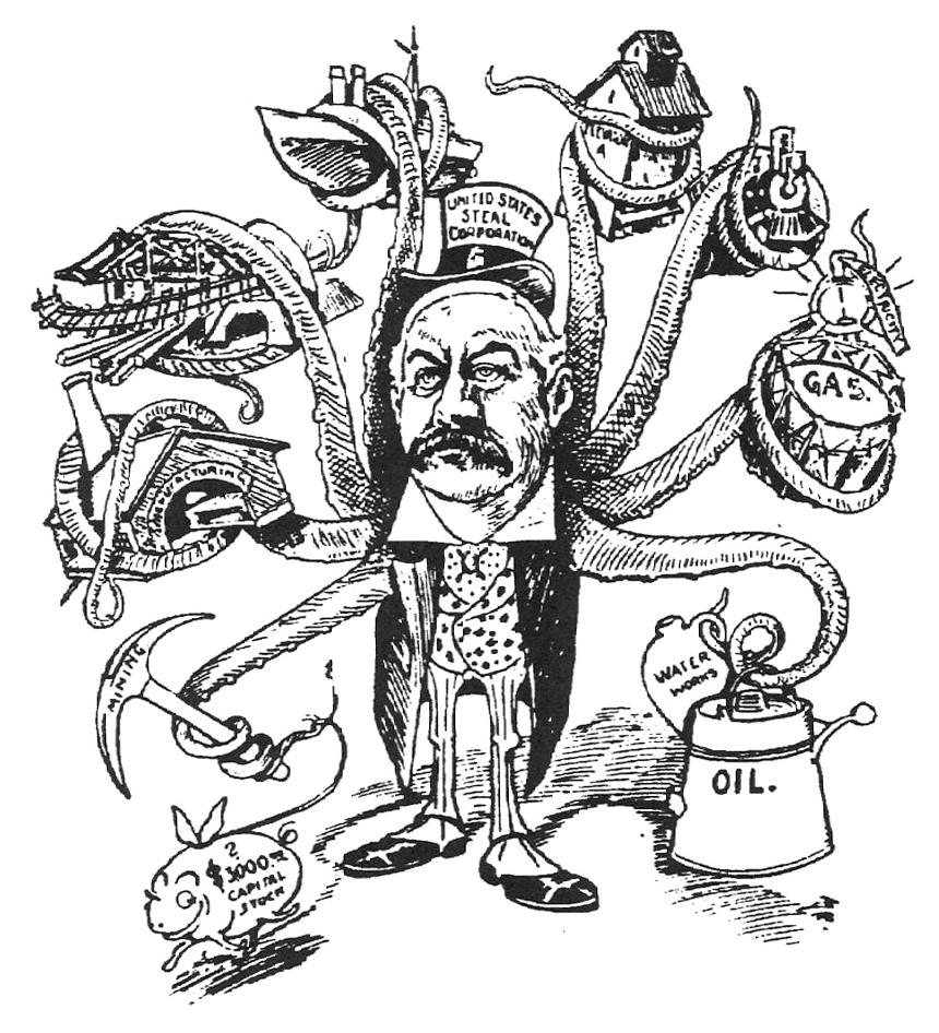 Illustration depicting J. P. Morgan as an Octopus