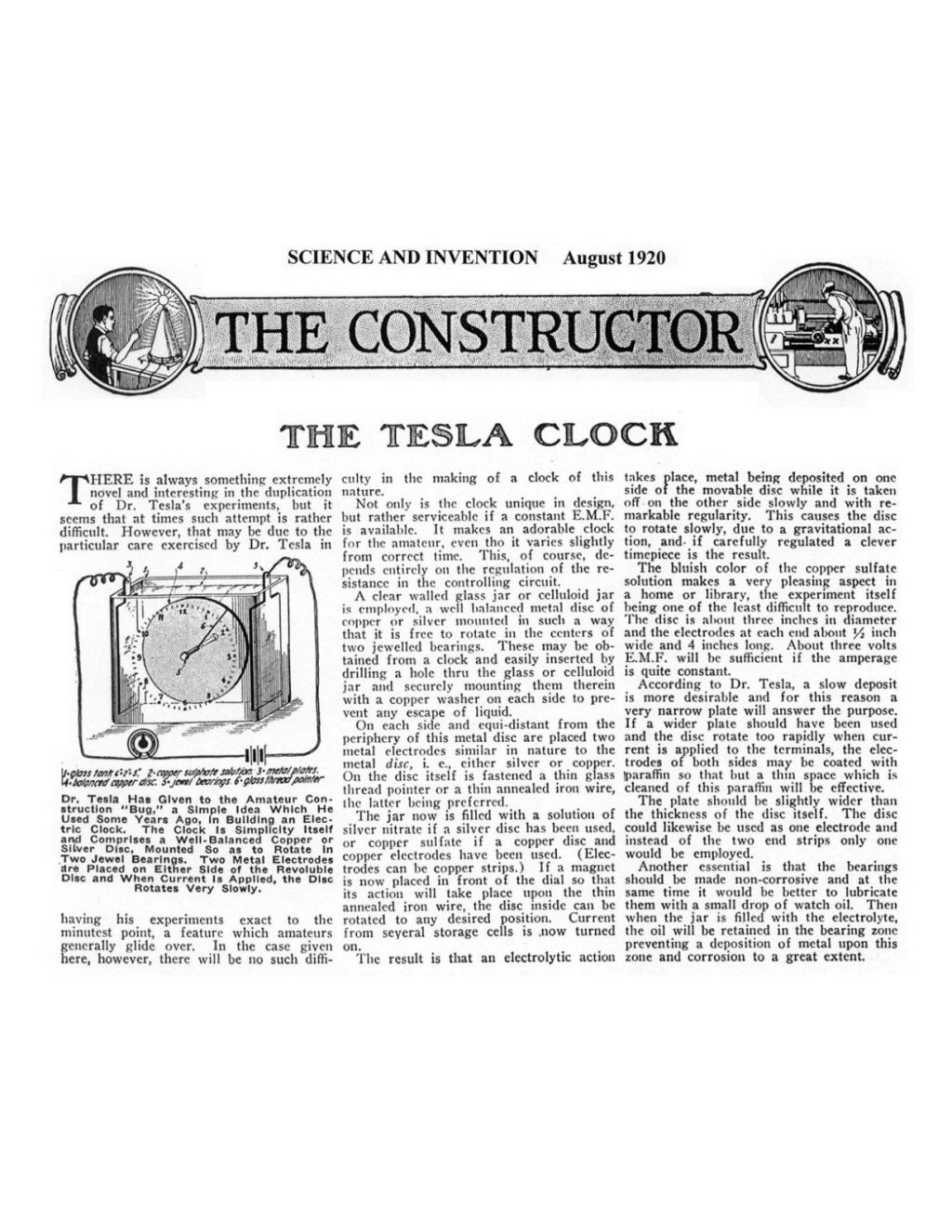 Preview of The Tesla Clock plan