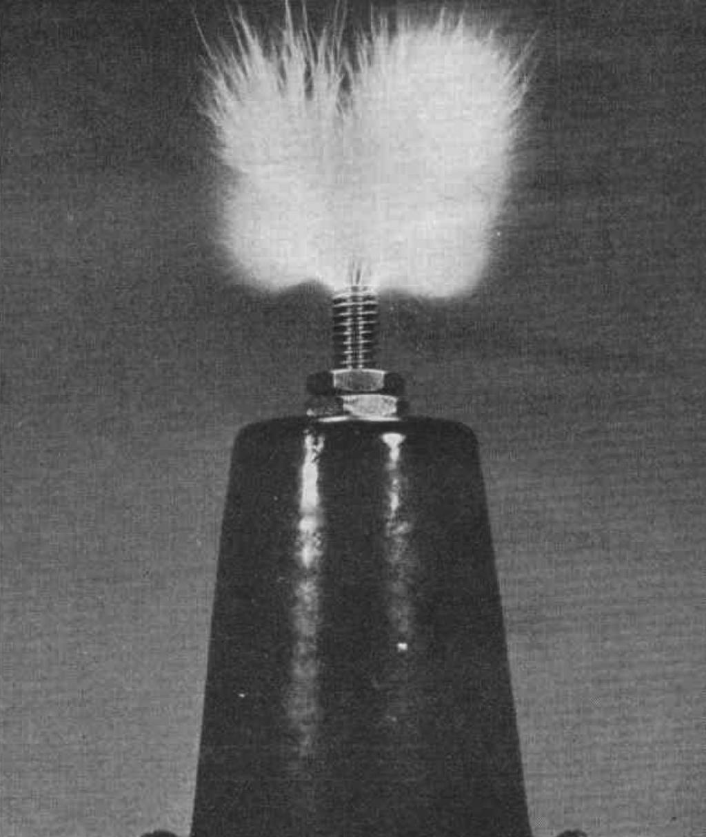High-voltage discharge from Tesla coil.