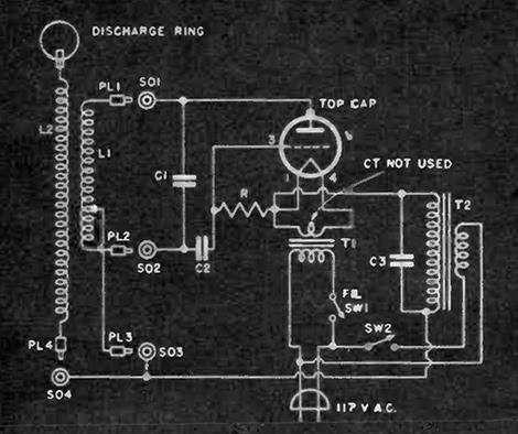 Vacuum tube Tesla coil schematic