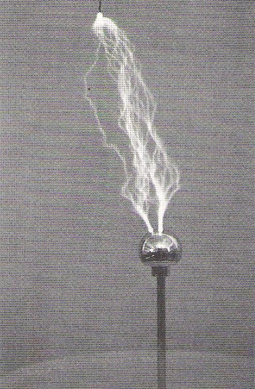 Solid state Tesla coil discharge to grounded object.
