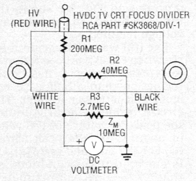 Voltage divider circuit for measuring high-voltages.