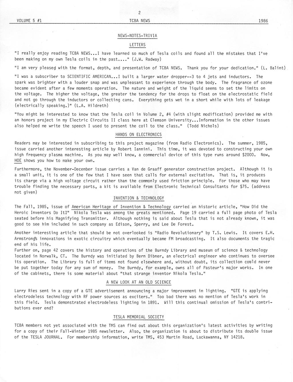 TCBA Volume 5 - Issue 1 - Page 2 of 18