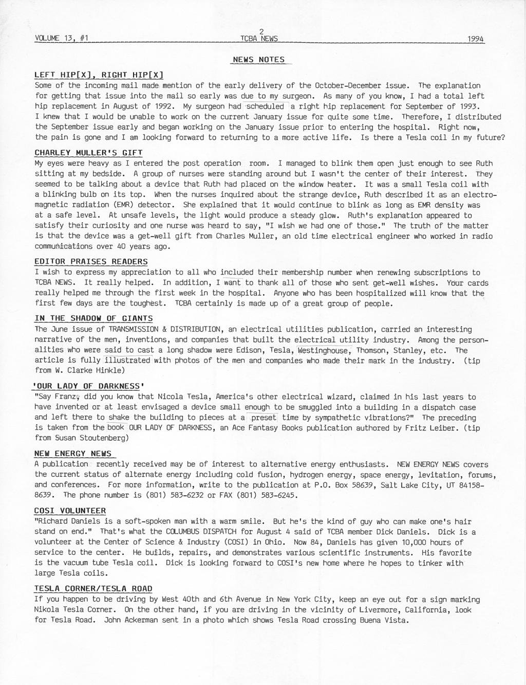 TCBA Volume 13 - Issue 1 - Page 2 of 18