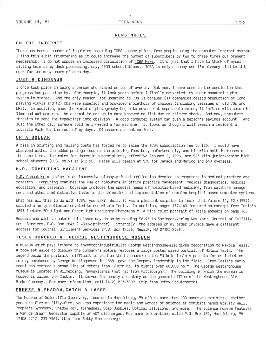 TCBA Volume 15 - Issue 1 - Page 2 of 18