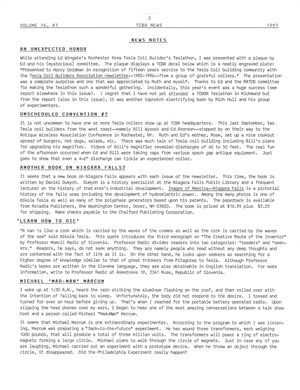 TCBA Volume 16 - Issue 1 - Page 2 of 18