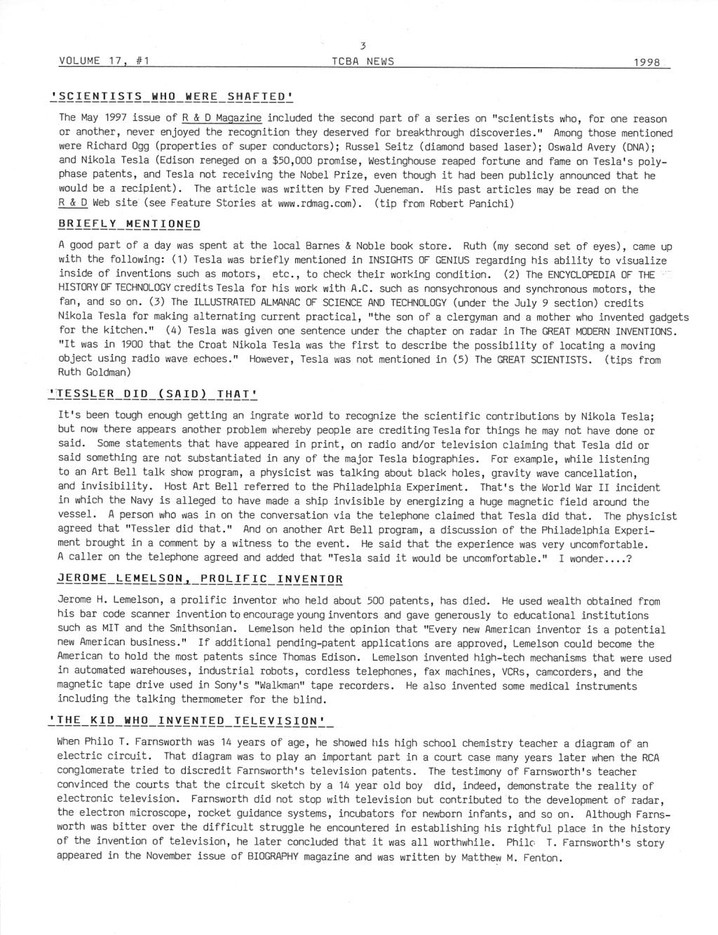 TCBA Volume 17 - Issue 1 - Page 3 of 18