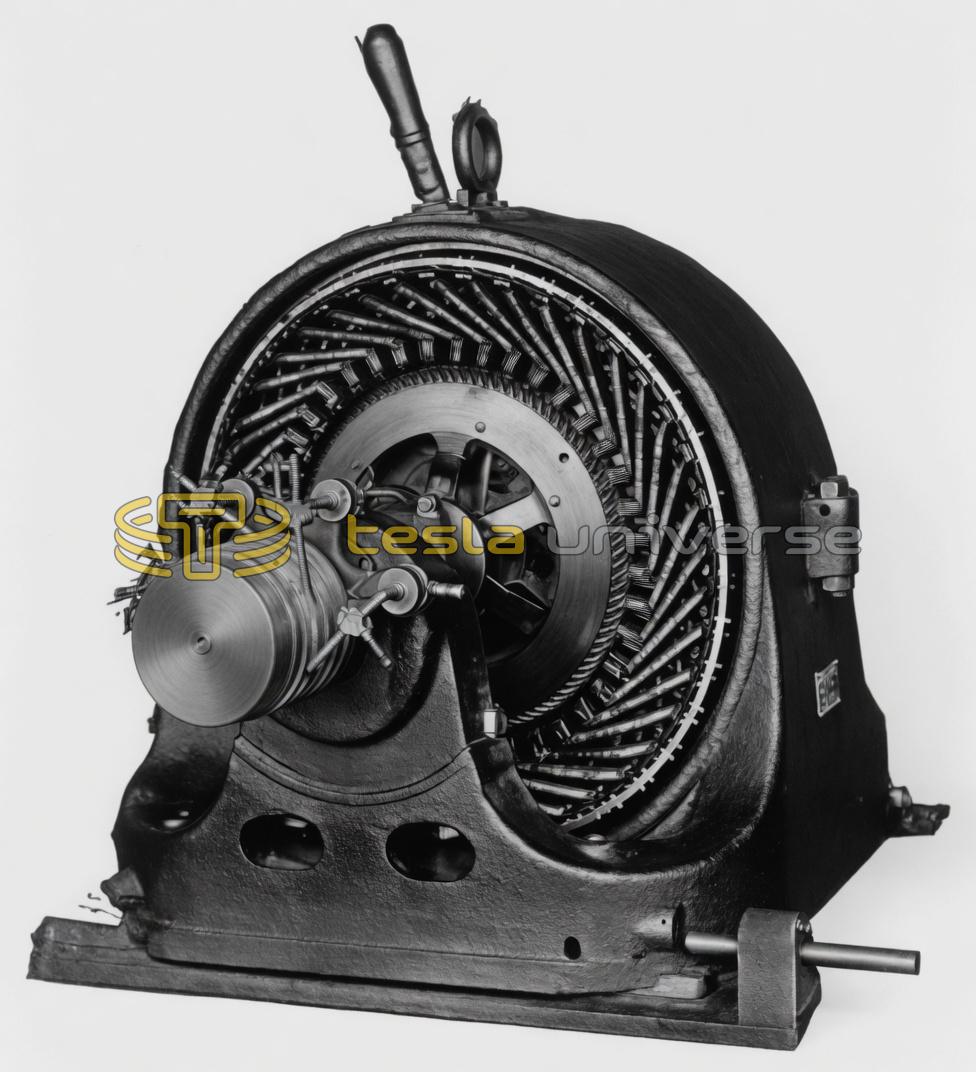 Tesla 50 HP Two-Phase Motor with New Style Switch Ring