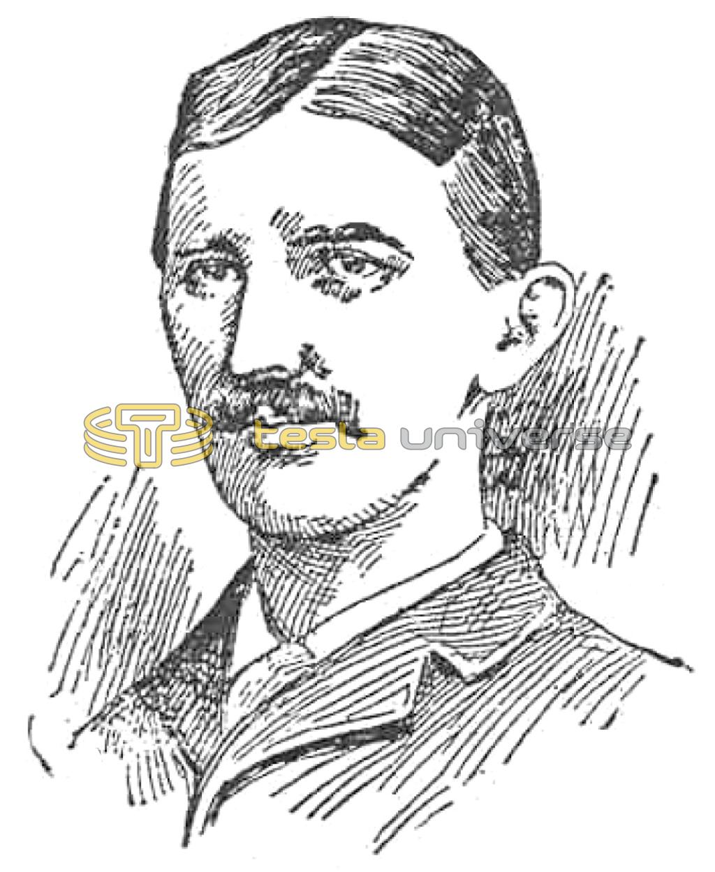 Drawing of Nikola Tesla from 1896