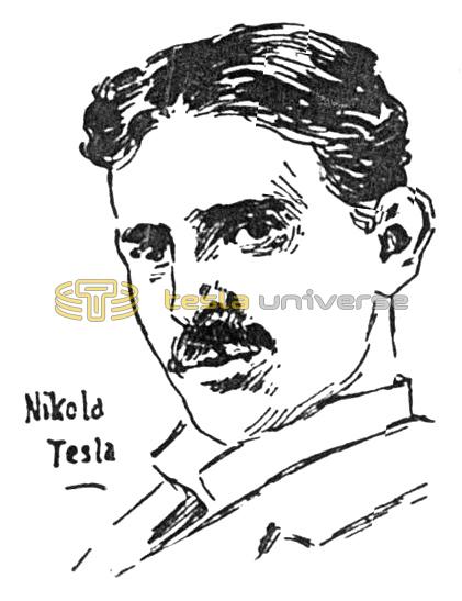 Simple sketch of Nikola Tesla from 1896