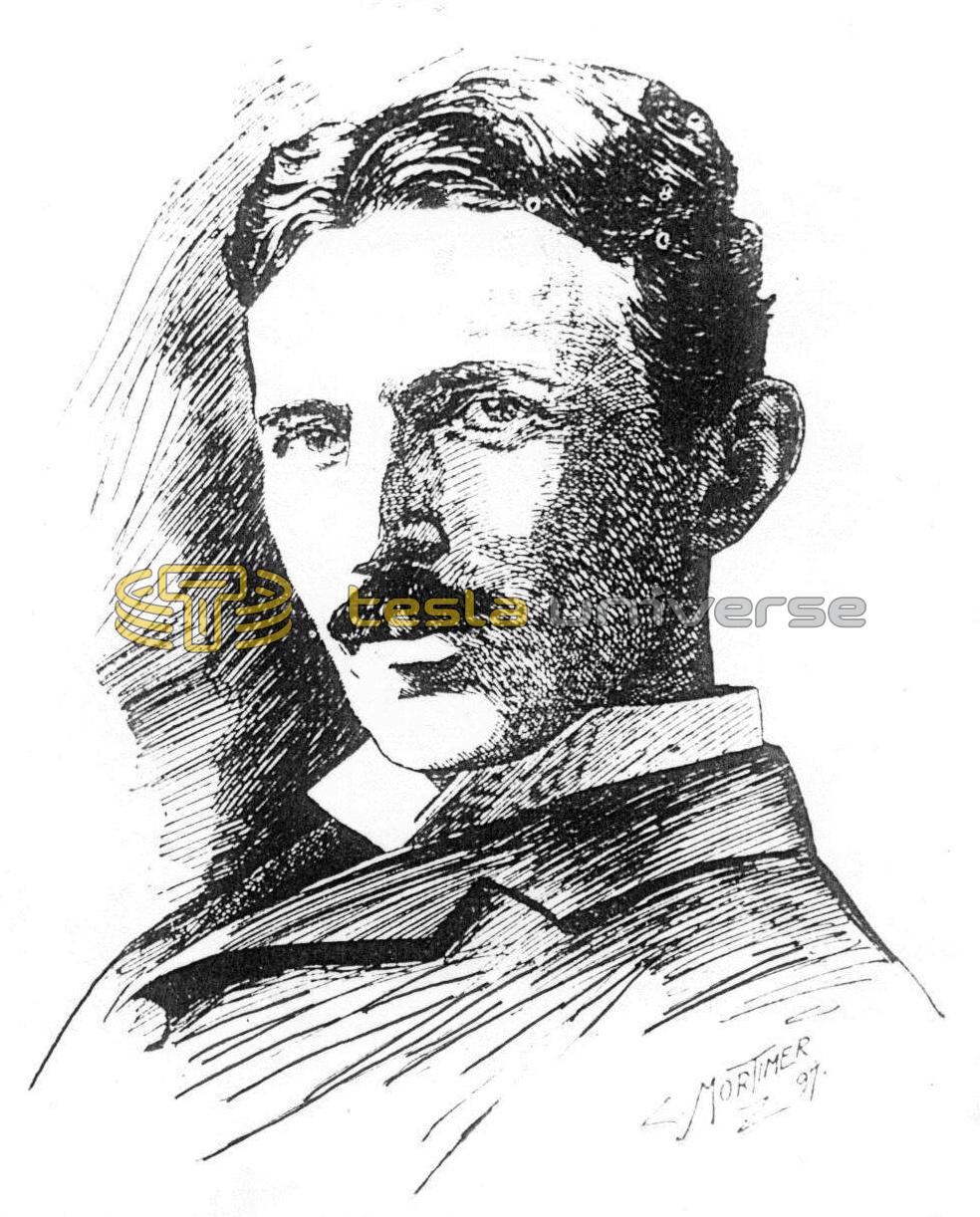 Sketch of Nikola Tesla from 1897