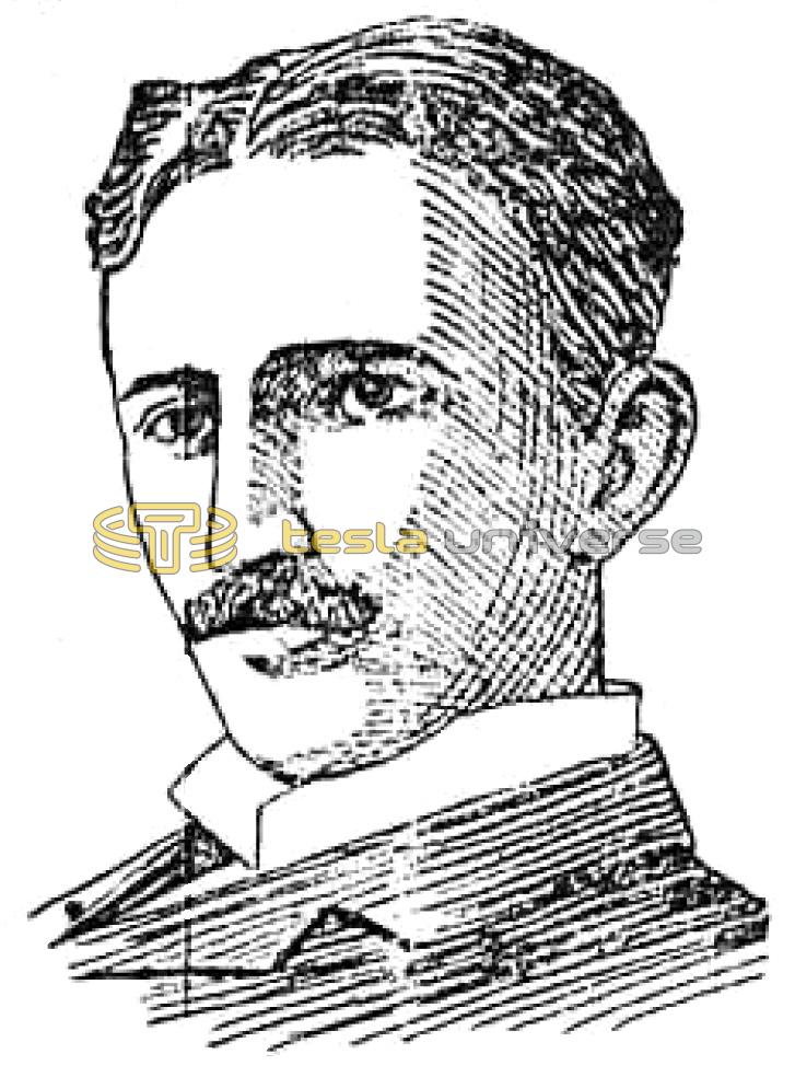 Sketch of Nikola Tesla from 1899