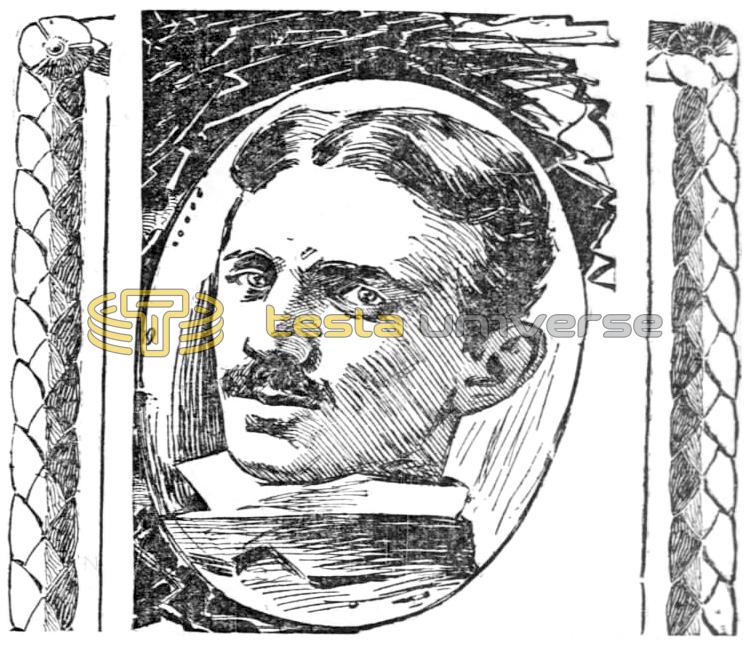 Drawing of Nikola Tesla from 1899