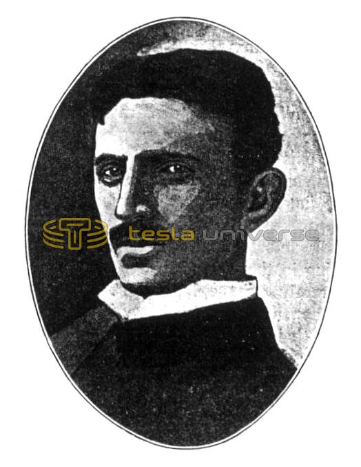 Illustration of Nikola Tesla from 1907 Harvard Illustrated article