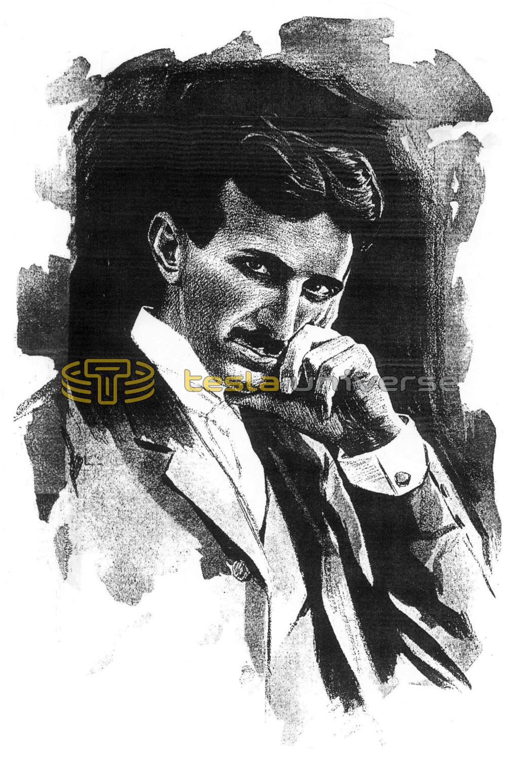 Illustration of Nikola Tesla from Monarch of Mechanics Article