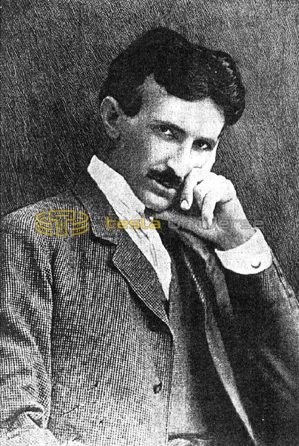 A more modern illustration of a famous Nikola Tesla portrait