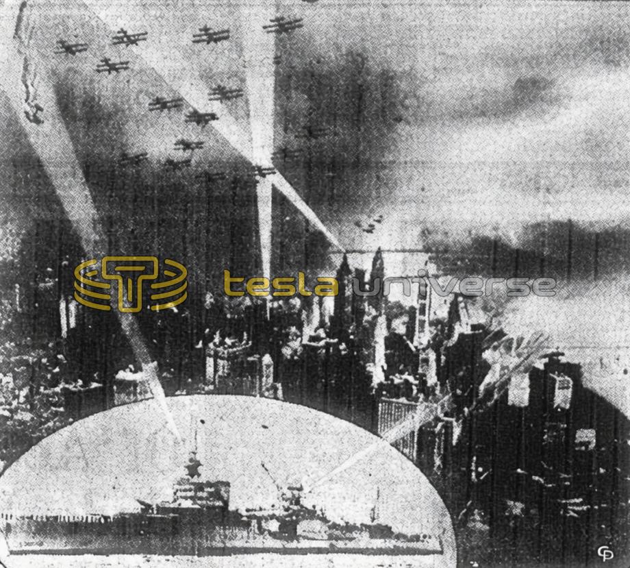 Illustration of Tesla's Vision to Outlaw War