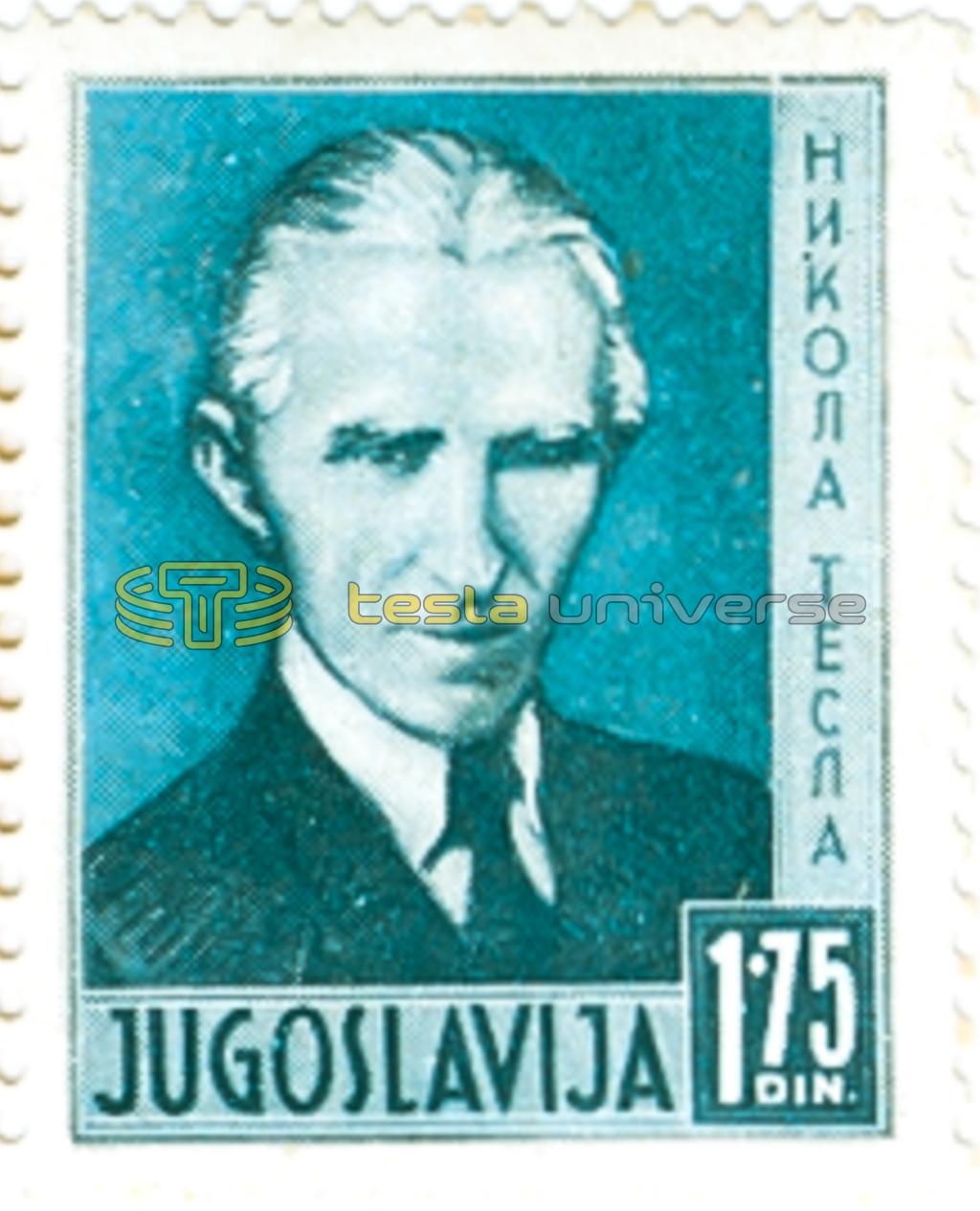 1936 Yugoslavian Nikola Tesla Commemorative 1.75 Dinar Stamp