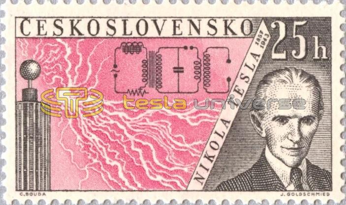 Czechoslovakian Nikola Tesla stamp