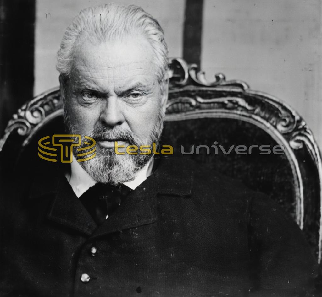 Orson Welles as J.P. Morgan in "The Secret of Nikola Tesla"