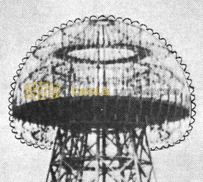 Wardenclyffe tower dome showing cups as Tesla envisioned