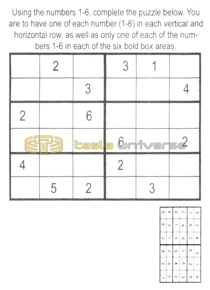 Nikola Tesla's Sudoku