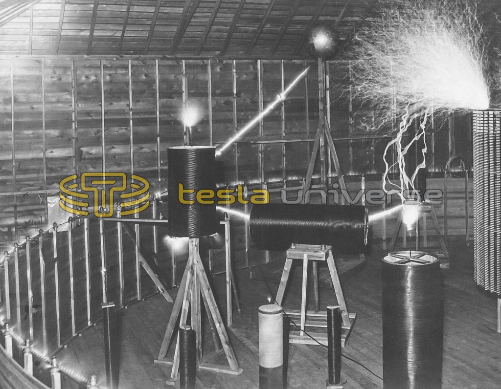 Multiple small coils excited by Tesla's massive Colorado Springs oscillator