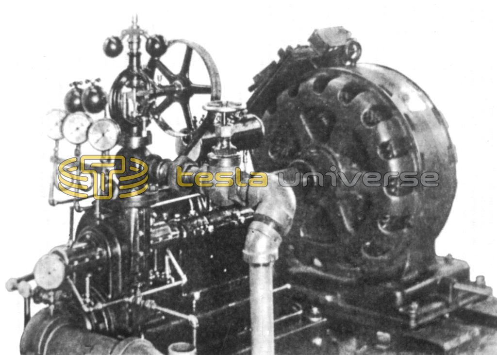 Tesla Turbine w/ 50kW Westinghouse Generator featured in Tesla's New Inventions lecture