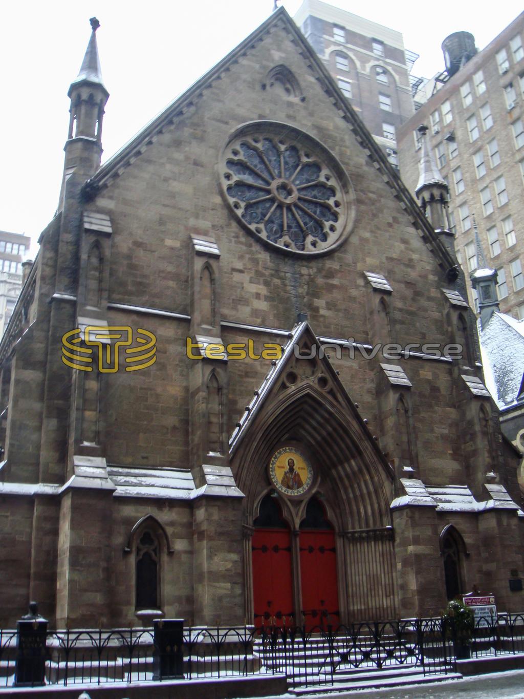 The St. Sava Cathedral in New York City, home to a Tesla bust