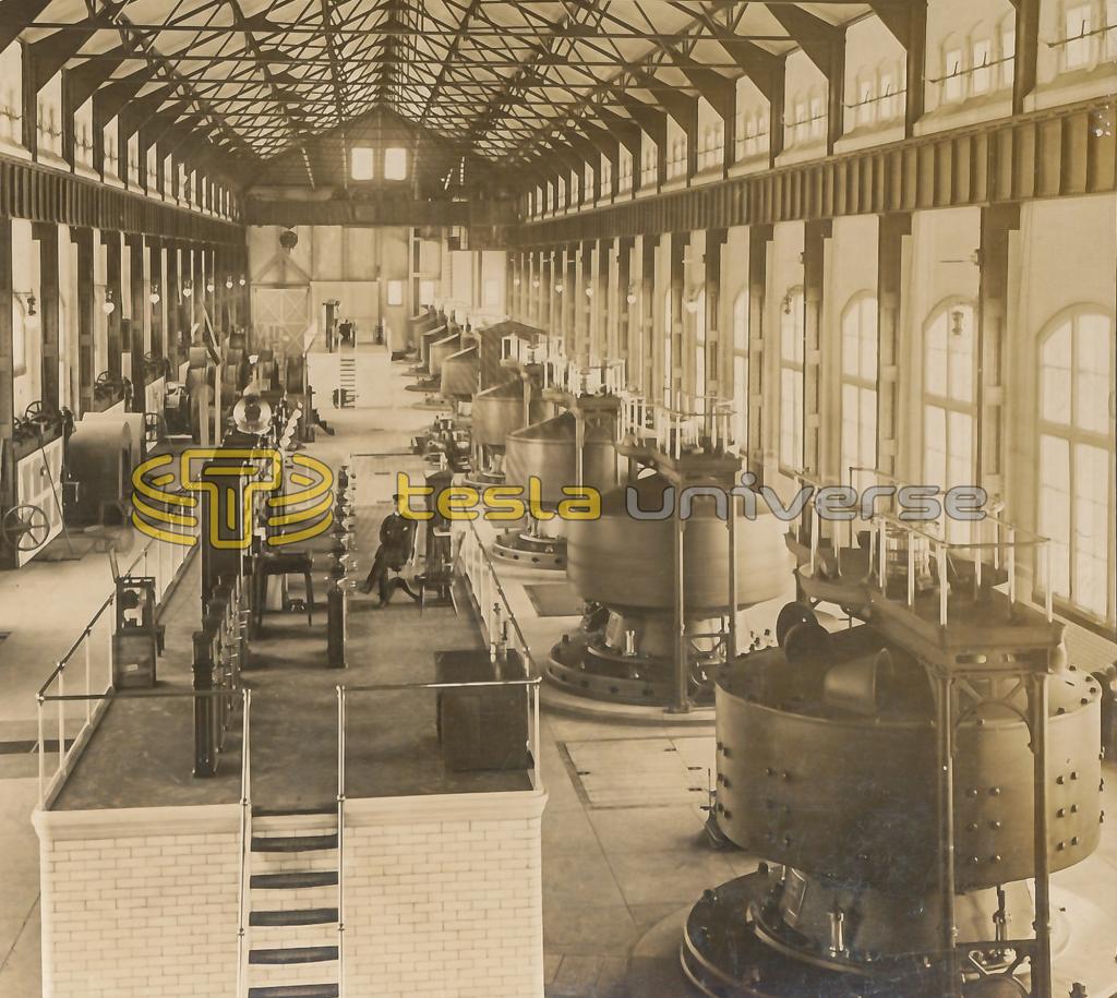 Interior of the great Adams Powerhouse at Niagara Falls