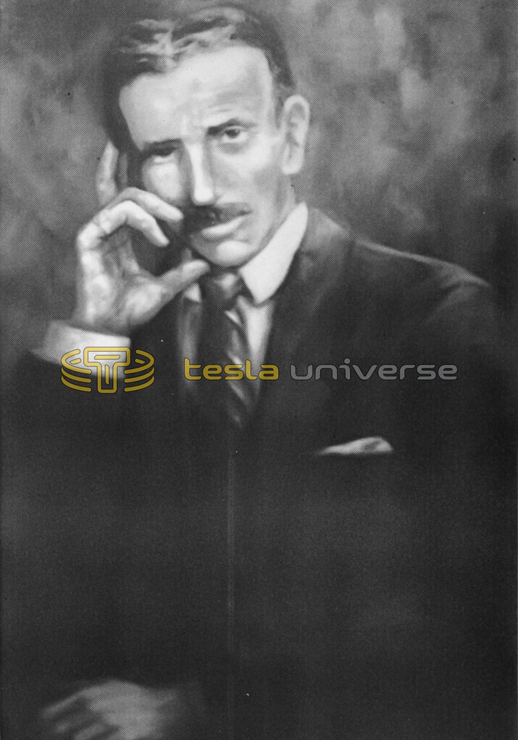 Painting of Nikola Tesla by Wesley Berrier.