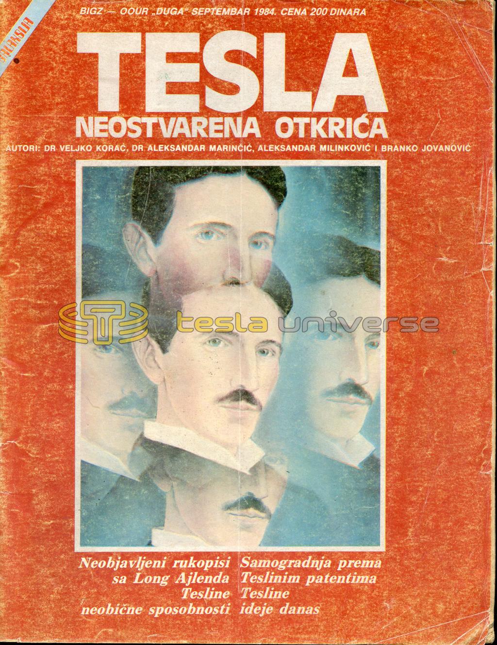 Nikola Tesla Cover of Serbian Magazine "Galaxy" (Galaksija)