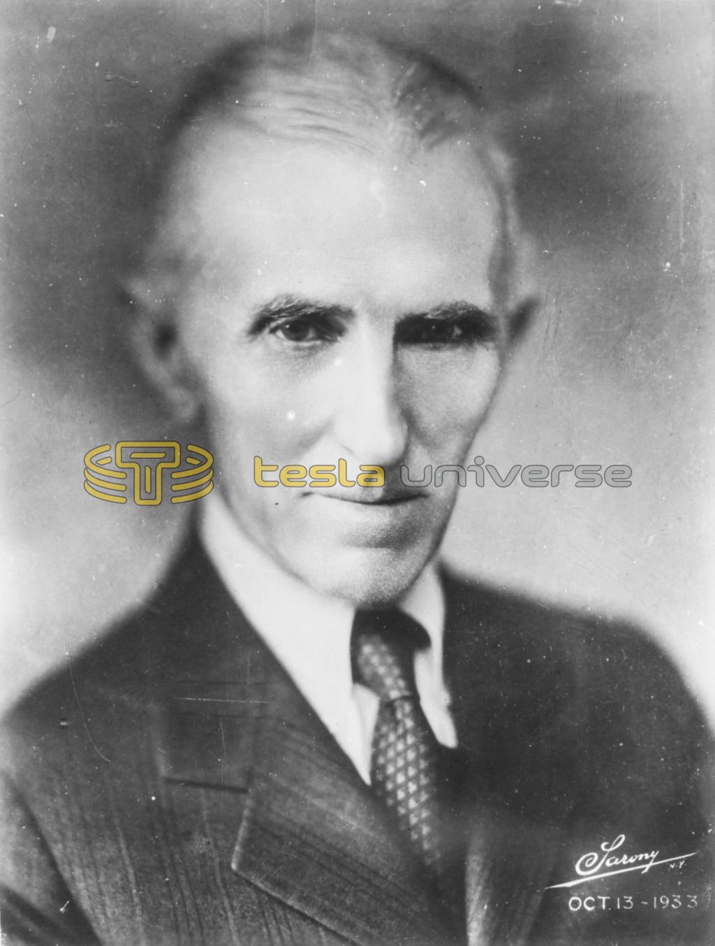 Sarony photograph of Nikola Tesla taken October 13, 1933