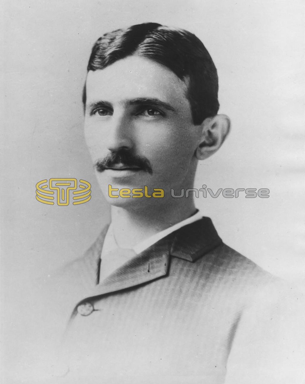 Portrait of Nikola Tesla at age 29, taken in 1884