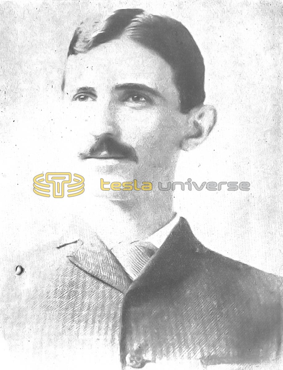 Portrait of Nikola Tesla as a young man
