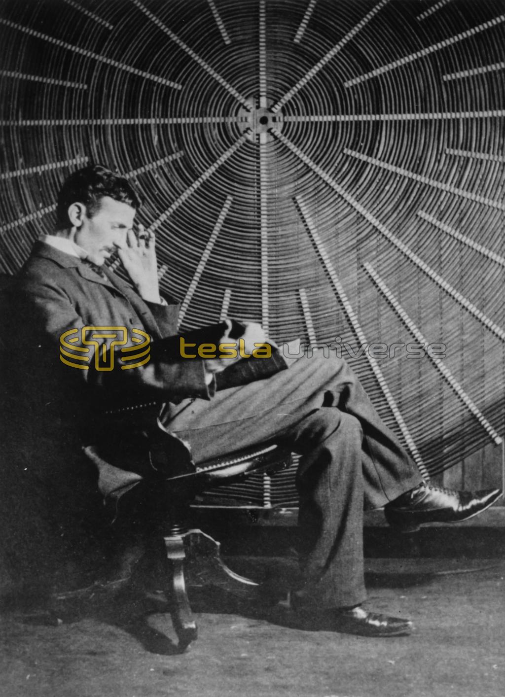 Nikola Tesla, reading Roger Boskovich's book, “Theoria Philosophiae Naturalis”