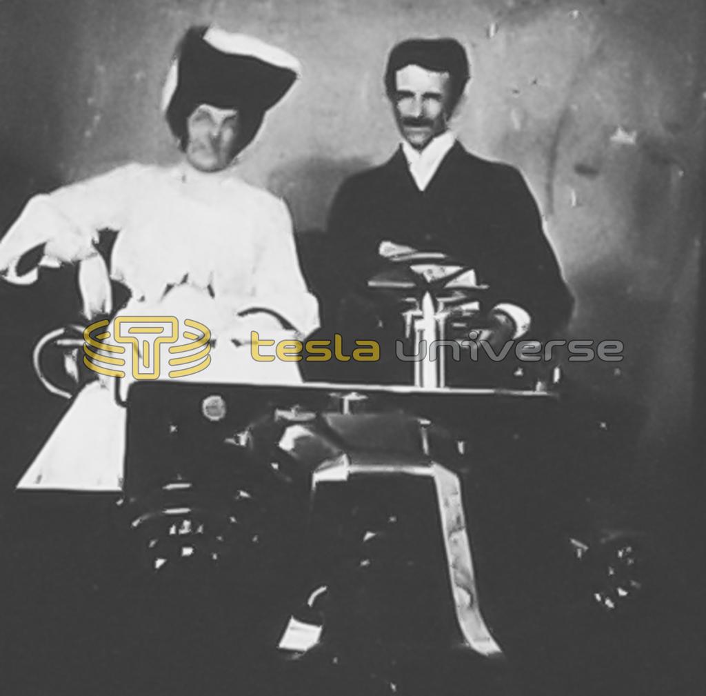 Nikola Tesla with an unidentified woman